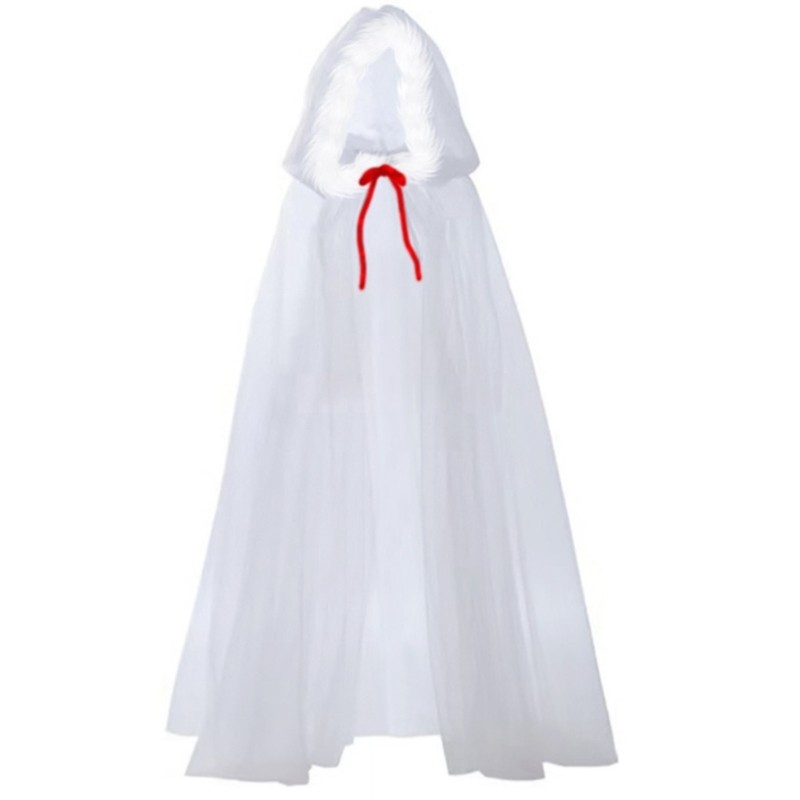 Flgo Trang Phục Giáng Sinh Bà Santa Cape Áo Khoác Lông Trắng Có Mũ Trùm Đầu Áo Choàng Giáng Sinh Khăn Choàng Phù Thủy Áo Dài Toàn Bộ Áo Khoác G