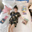 Phiên Bản Hàn Quốc Ice Silk Loose Bộ Đồ Ngủ Mùa Hè Nữ XXXXXL Plus Béo Cực Lớn 2022 Tay Ngắn Loungewear Có Thể Đeo Bên Ngoài