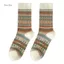 Tất ống giữa JKDESIGN phong cách Retro Fair Isle, chất liệu cotton dày dặn, phù hợp cho cả nam và nữ trong dịp Giáng sinh