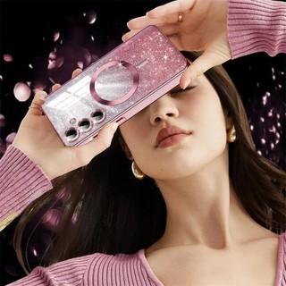 Ốp Lưng Lấp Lánh Cho A56 A55 A26 A25 Trong Suốt Mạ Dành Cho Samsung Galaxy A15 A16 A35 A05S A55 A56 A36 A26 A25 A54 A34 A14 A24 Ốp Lưng Từ Tính