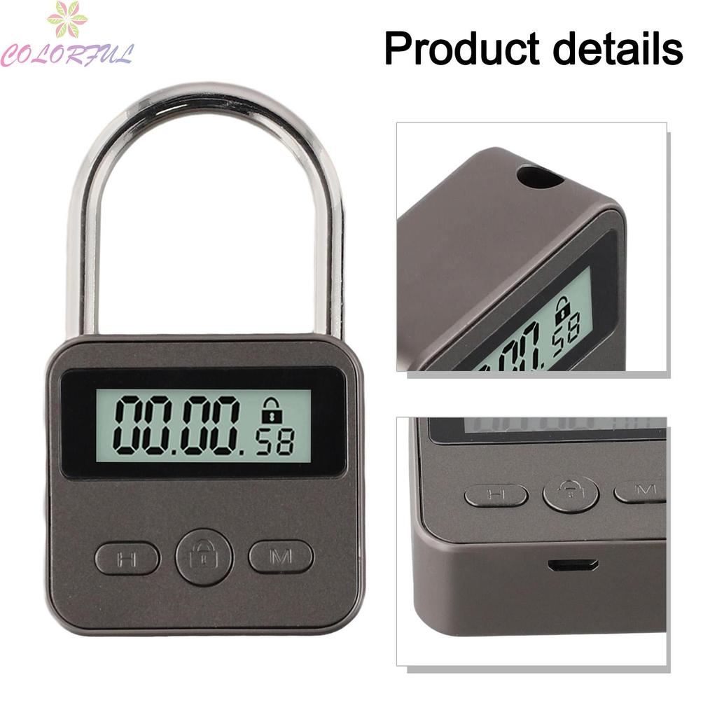 【COLORFUL】Smart Timer Padlock Electronic Lock with LCD Display for 99 Hour Timing Function