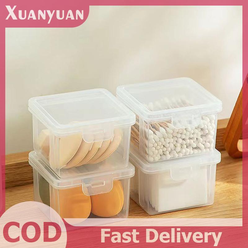 XUAN Hộp Bảo Quản Cotton Chống Bụi Hộp Xốp Mỹ Phẩm Trong Suốt Làm Đẹp Trứng Miếng Lót Mỹ Phẩm Hộp Phòng Tắm Tổ Chức Trường Hợp VN