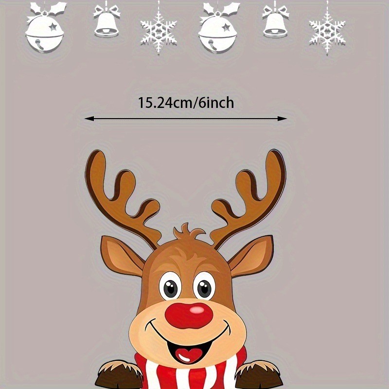 Chúc Mừng Giáng Sinh Xe Dán Chống Thấm Nước Ông Già Noel Và Tuần lộc Cửa Sổ Lưới Tản Nhiệt Thích Hợp Cho Xe Ô Tô Máy Tính Dán