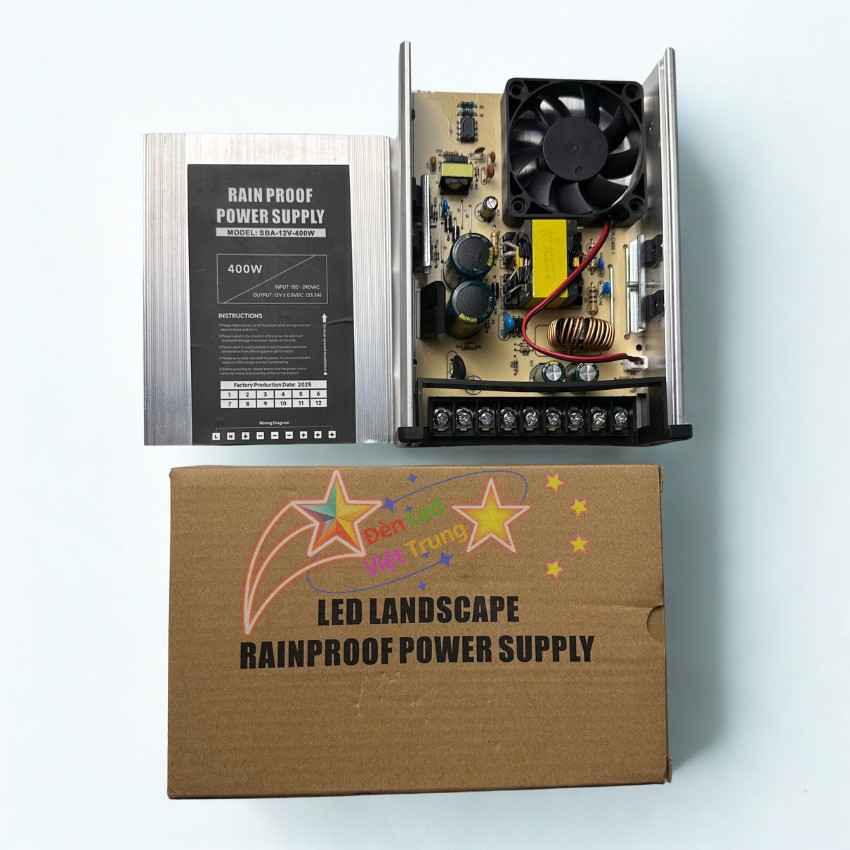 Nguồn Led Ngoài Trời 12V - 24V Công Suất 400W Mạnh Mẽ Chống Mưa Chống Ẩm An Toàn Điện