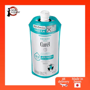 Curel Gentle Body Wash for All Ages - 420ml Pump & 340ml Refill (pH Balanced, Fragrance-Free, No Colorants)- Direct from Japan