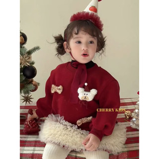 ✅ ăn mặc ✅ Quần áo trẻ em Khâu màu Váy đỏ xanh lá cây Trong Kho Phong cách phương tây Giáng sinh ❤Váy bé gái một tuổi ' Đầm nỉ lông cừu lưới nơ đẹp mắt Giáng sinh 2025 cho trẻ em♥