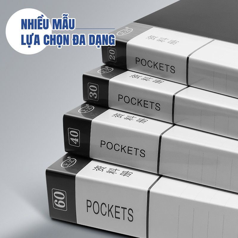File lá đựng tài liệu A4 30/40 lá - Bìa lá đựng hồ sơ nhiều ngăn đơn giản để bàn văn phòng, phù hợp cho cả học sinh