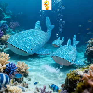 PLUS [Còn hàng] Mô phỏng Đồ chơi sang trọng cá voi đại dương Cá mập xanh Búp bê sang trọng Cá mập lớn Gối nhồi bông Trang trí sáng tạo Búp bê Văn phòng Gối ngủ Quà tặng bạn gái Quà tặng Giáng sinh