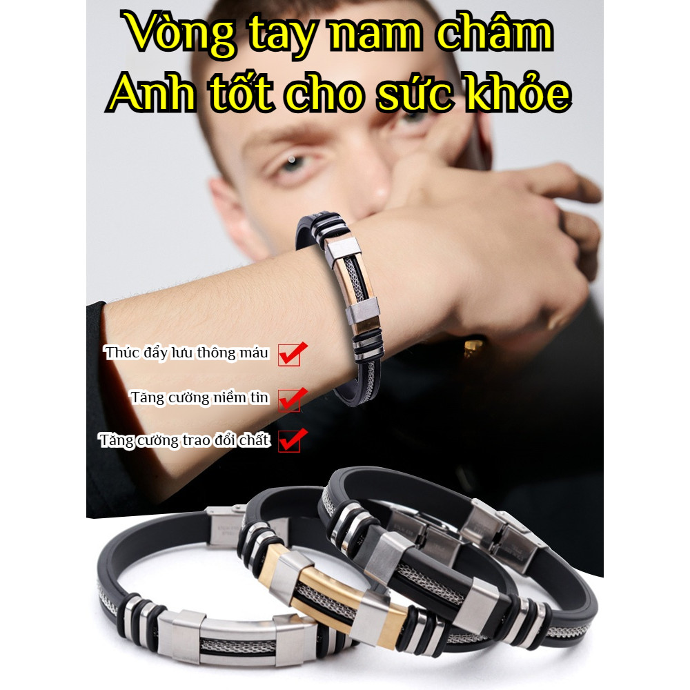 Giảm 50%👍Vòng tay đen / Vòng tay nam thời trang / Vòng tay thép không gỉ dẻo / Vòng tay bền màu