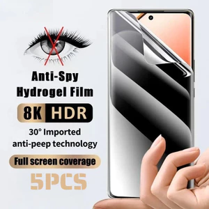 5 Miếng Dán Hydrogel Mềm Chống Gián Điệp Riêng Tư Cho Honor X9d/X9c/X9b/X9a/X9/X8c/X8b/X8a/X8/Smart 5G/4G, Chống Ánh Sáng Xanh, HD Bảo Vệ Màn Hình, Matte Film