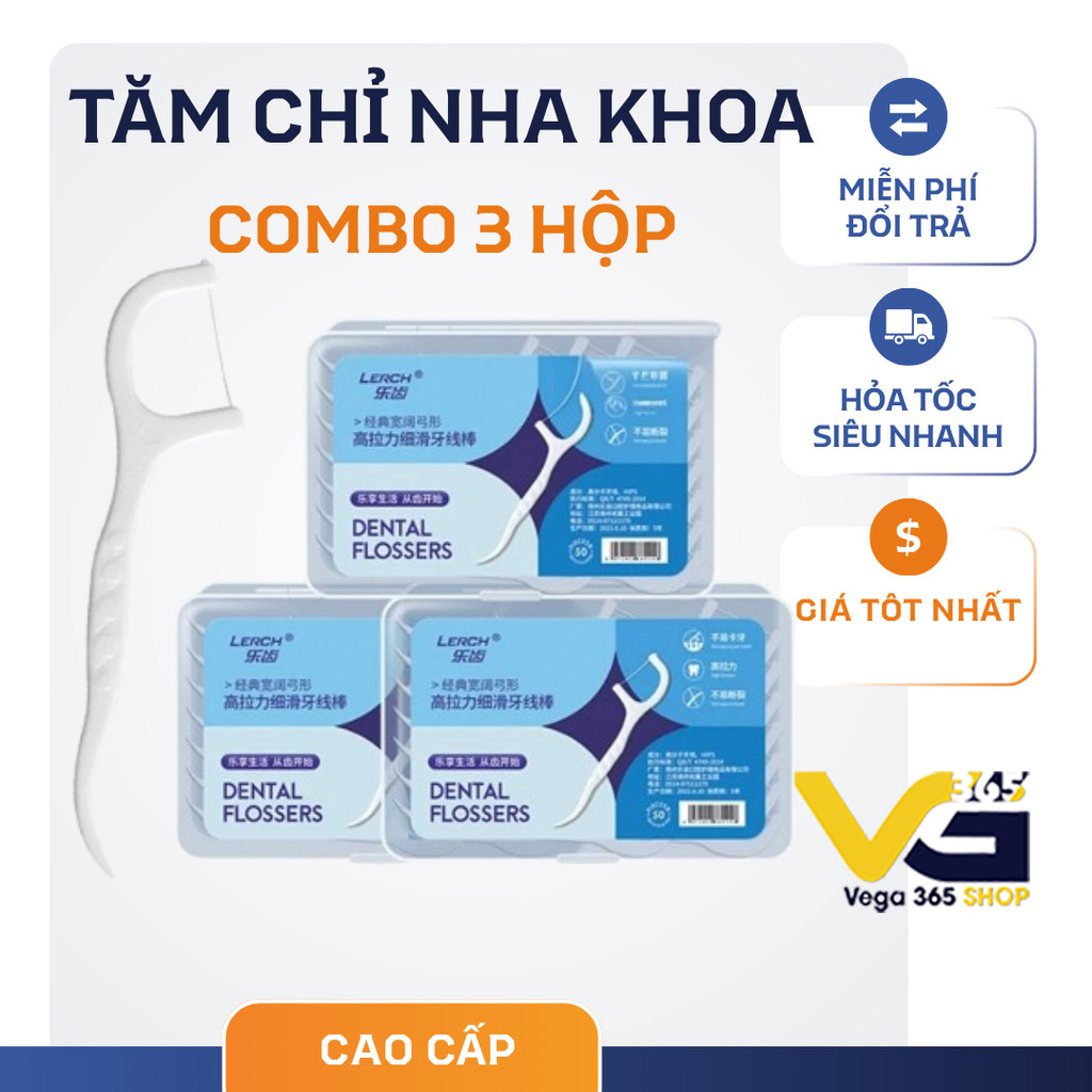 Combo 3 Hộp Tăm Nha Khoa - Làm Sạch Thức Ăn Thừa - Mang Bám nhanh chóng - Bảo vệ Răng Miệng