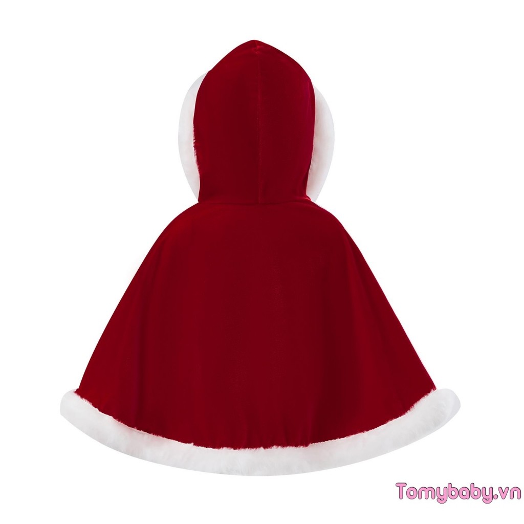 Áo Giáng Sinh Cho Bé Gái Nhung Cao Cấp Santa Áo Có Mũ Trùm Đầu Poncho Với Lông Viền Cho Các Sự Kiện Cosplay