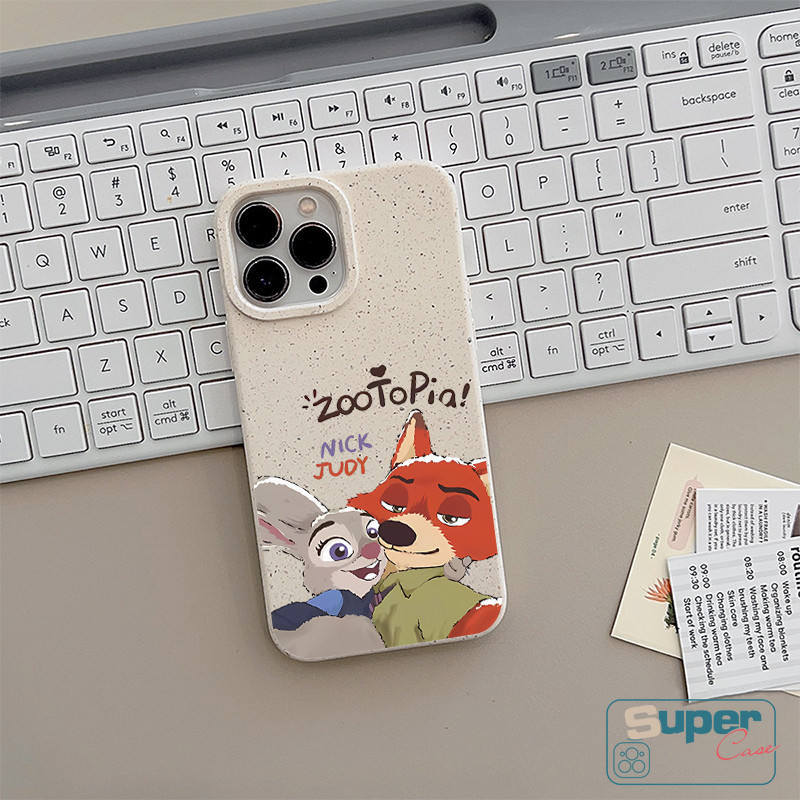 Ốp Lưng Tương Thích Cho IPhone 17 16 11 15 13 14 12 Pro Max XR Air X XS Max 17 16 7 13 12 Pro 15 6 6s 16 8 14 Plus SE 2020 Cặp Đôi Hoạt Hình Dễ Thương Zootopia Fox Bunny Mềm Mại Bao da