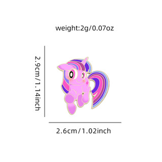 6 Cái / bộ My Little Pony Trâm Cài Huy Hiệu Kim Loại Dễ Thương Học Sinh Túi Chống chói Khóa Trang Trí Pin