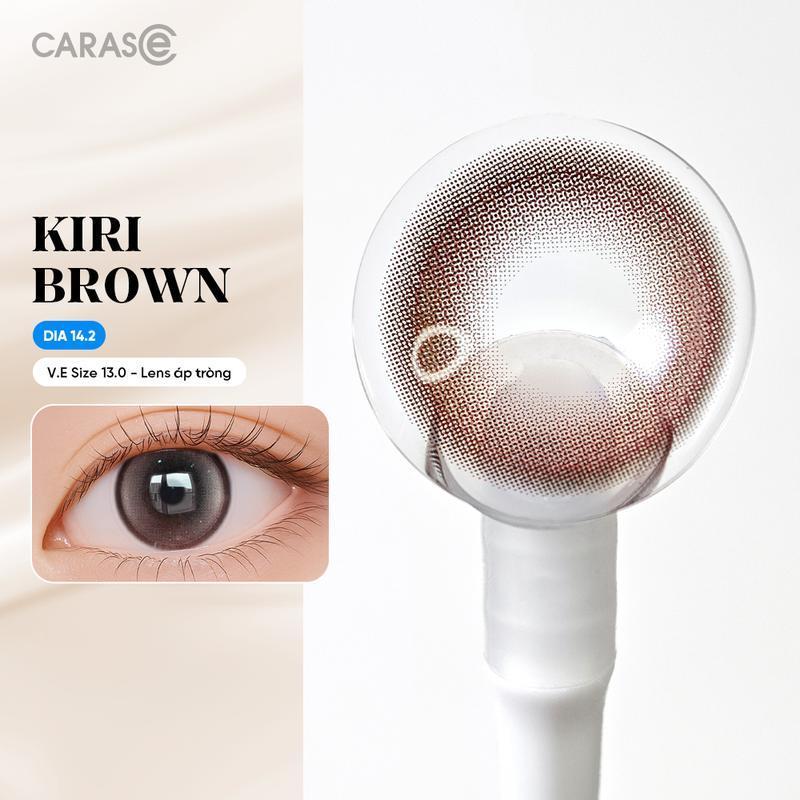 [1 chiếc] Kính áp tròng khoá ẩm 1 Ngày Màu Nâu Khói Nhạt CARASE, Lens cận KIRI BROWN