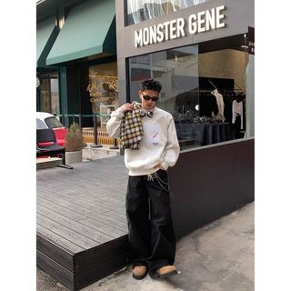 Áo hoodie cổ tròn thêu họa tiết cổ điển kiểu Mỹ, phù hợp nam và nữ