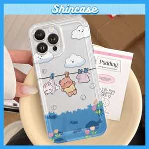 Ốp Lưng iPhone Gấu Mây Xinh Viền Thẳng Chống Sốc, Bảo Vệ Camera - iP 7/8/X/XS/11/12/13/14/15/16/17/Plus/Pro/Max/Air
