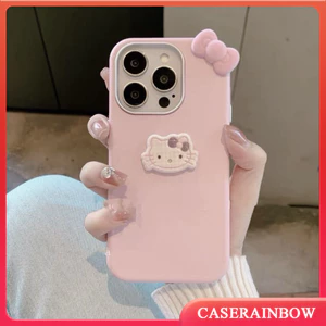 Ốp Điện Thoại Tương Thích Cho IPhone 11 17 16 13 15 14 12 Pro Max 7plus 7 8 14 15 16 Plus X XR XS Max Air 16E SE 2020 Sweet Hello Kitty Bowknot 3D Doll Cặp Đôi