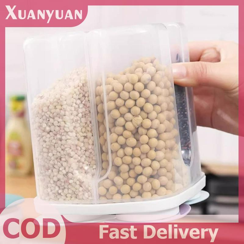 XUAN 1 Chiếc Bốn Hạt Và Ngũ Cốc Bảo Quản Trong Suốt Sắc Nét Đồ Dùng Nhà Bếp Chống Ẩm Ngăn Kín Nắp Mở Bình VN