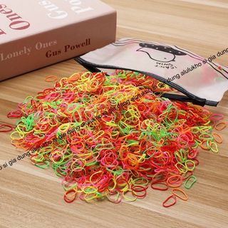 Sét 1000 Dây Thun Buộc Tóc Nhiều Màu Sắc Co Giãn Sử Dụng Một Lần Cho Bé