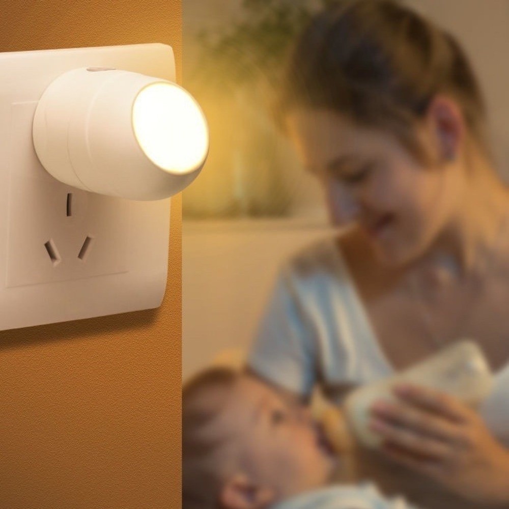 Đèn ngủ LED Bamboob bảo vệ mắt, điều khiển tự động, xoay 360° - Mini đầu giường