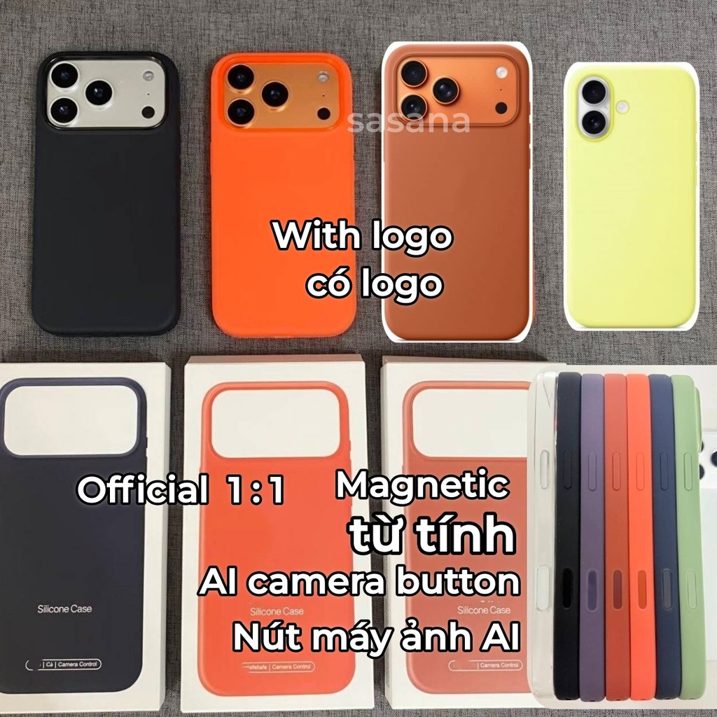 [Chất lượng hàng đầu chính thức 1: 1] Silicon lỏng từ tính cho iphone 17Pro Max / 17Pro / 17 / 17Air Vỏ điện thoại hoạt hình bật lên được trang bị nút điều khiển máy ảnh
