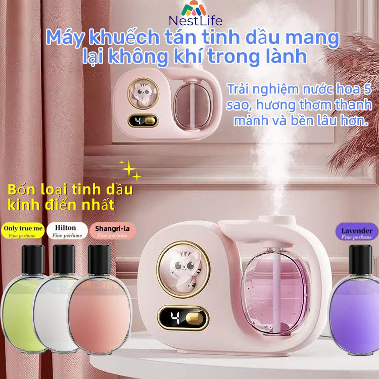 Khuếch Tán Tinh Dầu Máy Tạo Độ Ẩmáy Xông Tinh Dầu Phòngủ Hương Thơm Dịu Nhẹ Tỏa Nhanh - Hình ảnh thực tế