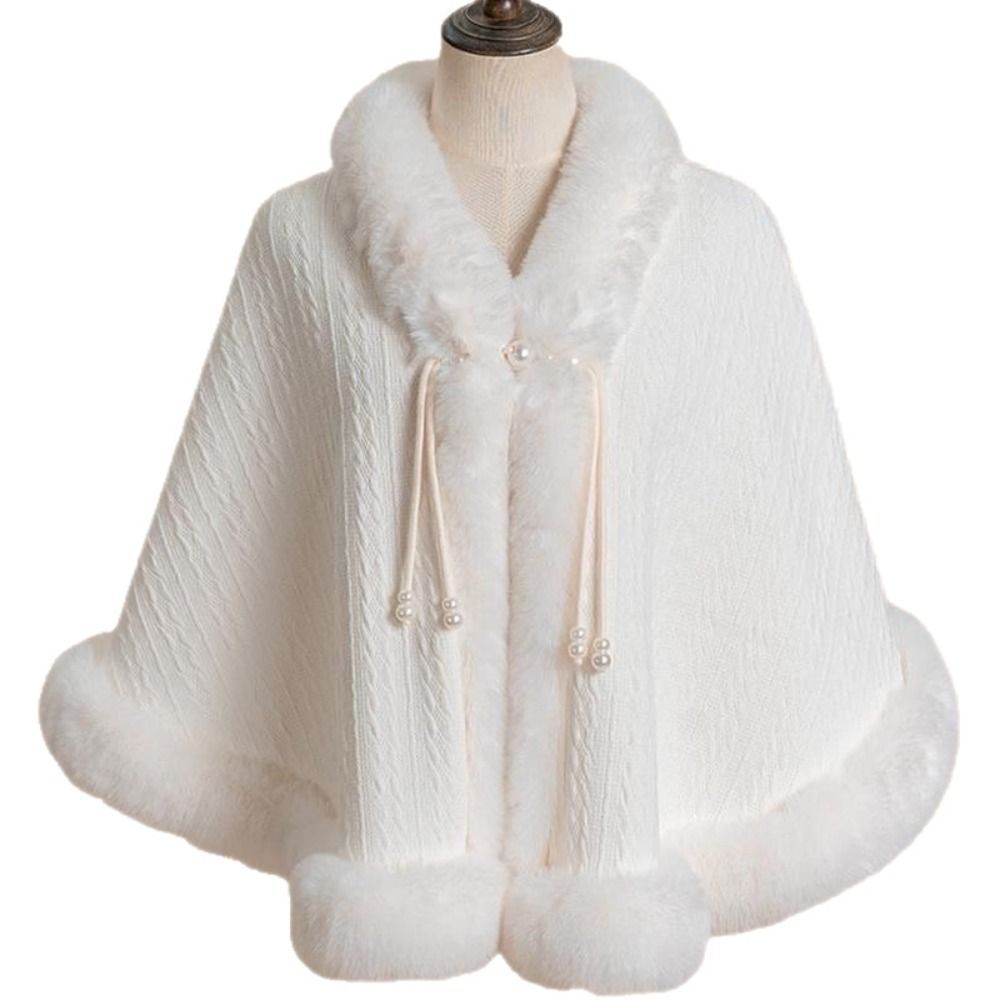 Áo khoác lông thú mùa đông cổ chữ V, chất liệu fleece bền bỉ, phù hợp làm mantelet và khăn choàng ngắn