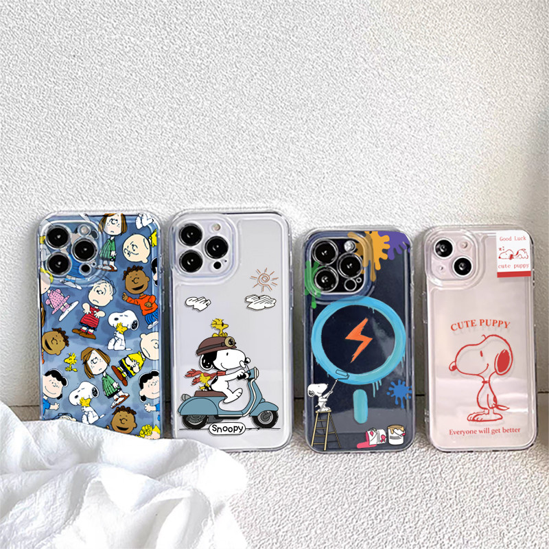 Ốp Lưng Điện Thoại Samsung Galaxy Note 20 Ultra S10 10 Plus Lite A56 A36 A26 A55 A35 M54 F54 M23 M60 Dễ Thương Snoopy Hoạt Hình Silicon Trong Suốt Bìa Mềm