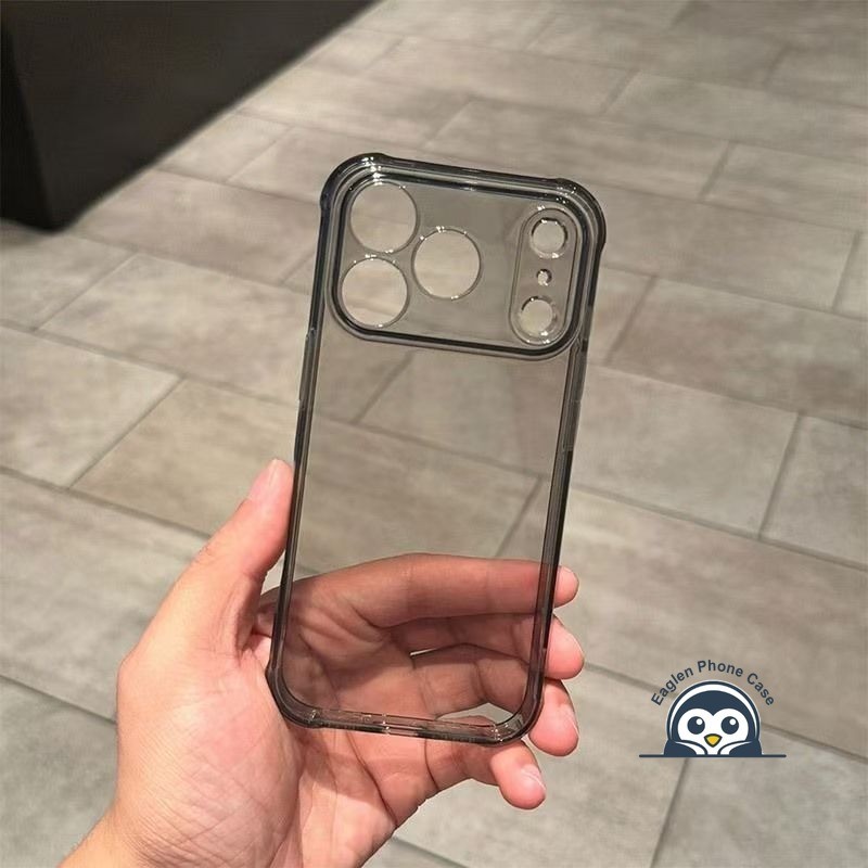 Ốp Điện Thoại Trong Suốt Màu Đen Cho IQOO 13 12 11 10 9 8 7 5 Z10 Z9 Turbo + Z9X Z8 Z8X Z7 Pro Z7X Z1 Z1X Neo 10 9 8 7 6 SE 5 3 Pro Plus 5G 4G Vỏ Đơn Giản Vỏ mềm chống sốc bốn góc