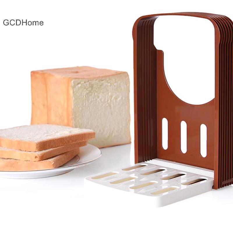 GCDHome Bánh mì nướng có thể điều chỉnh Máy thái bánh mì Giá đỡ có thể gập lại Dụng cụ cắt bánh Hướng dẫn cắt lát nhựa Dụng cụ nhà bếp tiện ích HOT
