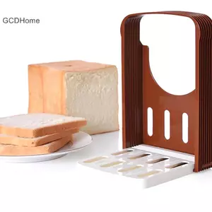 GCDHome Bánh mì nướng có thể điều chỉnh Máy thái bánh mì Giá đỡ có thể gập lại Dụng cụ cắt bánh Hướng dẫn cắt lát nhựa Dụng cụ nhà bếp tiện ích HOT