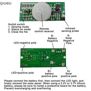 QIUWU 3.2V 3.7V Điều khiển từ xa Bảng mạch cảm biến đèn đường tích hợp năng lượng mặt trời PIR có bộ điều khiển.