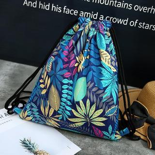 Túi Dây Rút Ba Lô Dây Rút Nam Nữ Màu Trơn Canvas Ba Lô Túi Denim Đi Học Nữ