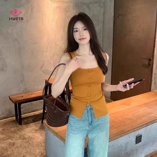 Áo Thời Trang Phong Cách Hàn Quốc, Mỏng Co Giãn, Màu Trơn, Phù Hợp Mùa Hè