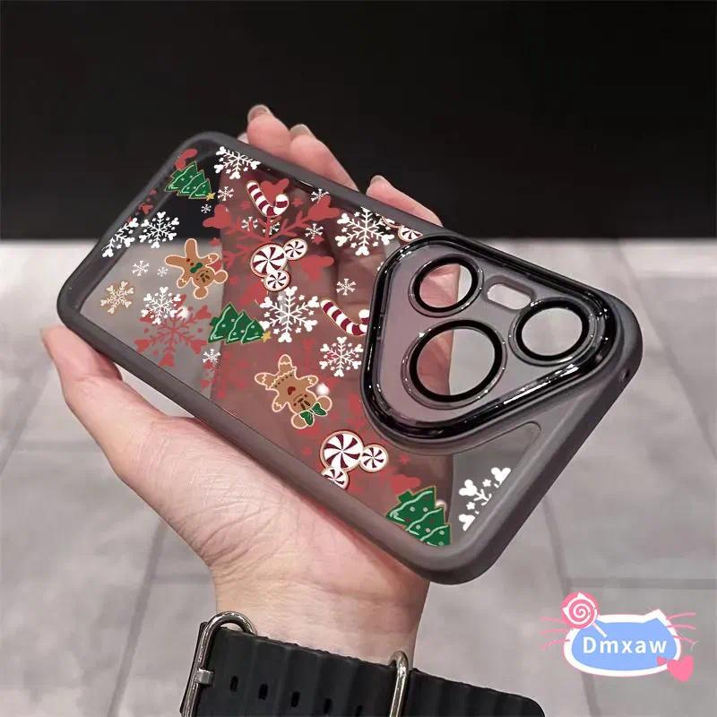 Ốp Điện Thoại Cây Giáng Sinh Bông Tuyết Dễ Thương Cho Samsung Galaxy S25 Edge S24 S23 S22 S21 S20 Plus Lite FE Note 20 Ultra S25 + S24 + 5G 4G Vỏ Hoa Ống Kính Kính Kính Chống Sốc Vỏ Cứng