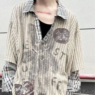 Áo sơ mi polo cổ điển bỏ túi, cổ kẻ sọc, phù hợp nam và nữ