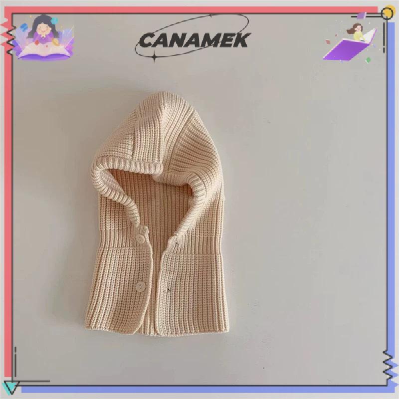 CANAMEK Mùa Đông Trẻ Em Khăn Mũ Thời Trang Sọc Đan Mũ Bảo Vệ Tai Trẻ Em Balaclava Mũ Đội Đầu 1-6 Tuổi Bé Có Mũ Trùm Đầu Bò CSF