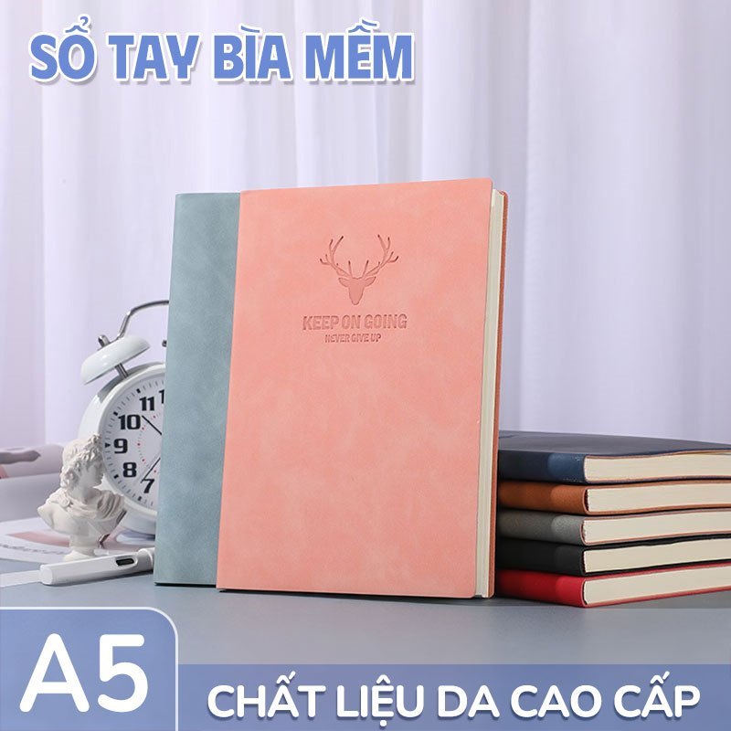 Sổ Tay Ghi Chép A5 Bìa Da PU Cao Cấp – Sổ Nhật Ký Kẻ Ngang 200 Trang Làm Quà Tặng Sang Trọng