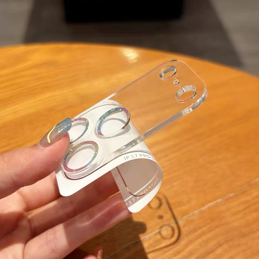 Kính Lấp Lánh Camera Tích Hợp Ống Kính Bảo Vệ Phim Cho iPhone 17 Pro Max 17 Air 16 Plus 15 14 13 12 11 Kính Cường Lực Camera Bảo Vệ Phim