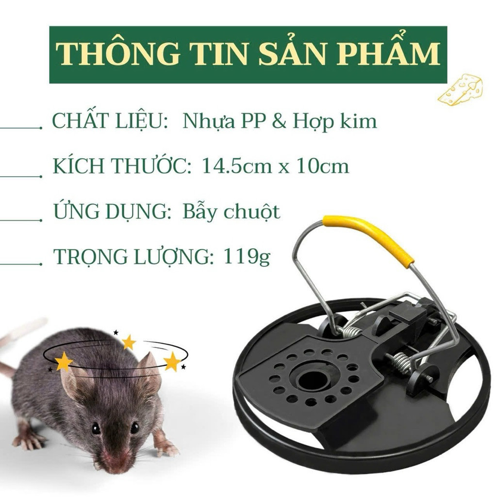 Bẫy Chuột Kẹp, Bẫy Chuột Kẹp Thông Minh Dùng Bắt Chuột Siêu Nhạy, Dễ Dùng, Tái Sử Dụng Nhiều Lần