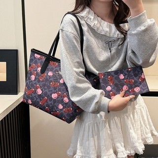 GC2 Túi Tote In Hình Bướm Anh Đào Thời Trang Dành Cho Nữ Túi Đeo Vai Dung Tích Lớn Có Túi Nhỏ CG2