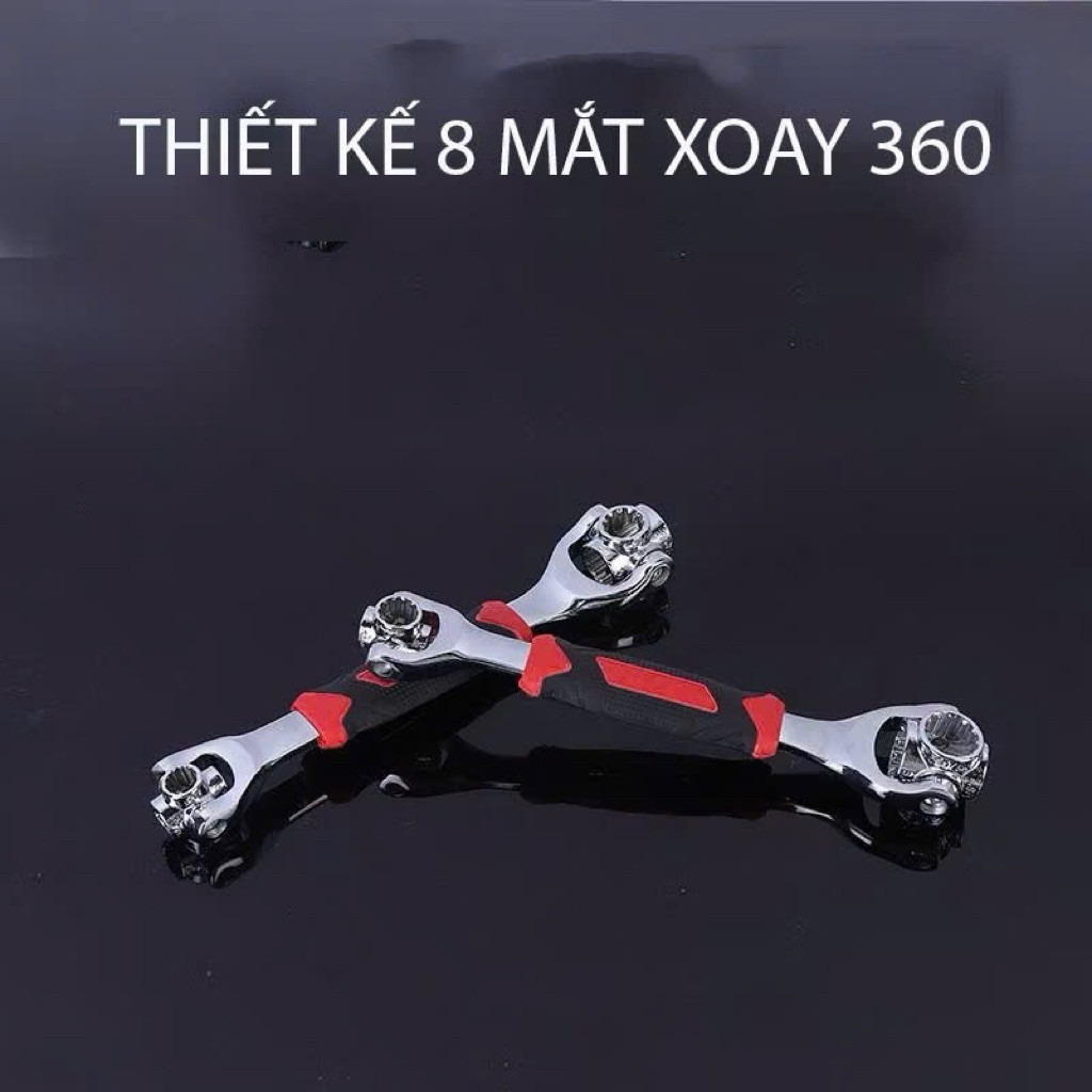 Cờ Lê Đa Năng 8 Đầu Xoay 360 Độ - Cờ Lê Thép CRV Vặn Ốc Cứng Cáp Tích Hợp Dùng 8 Loại Ốc Khác Nhau