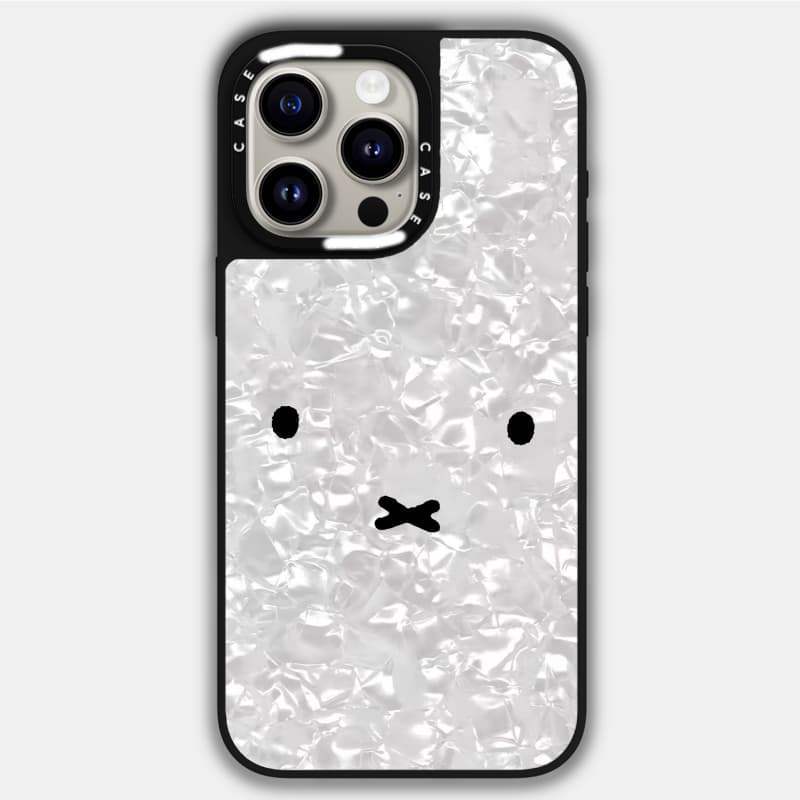 Ốp lưng CASECASE X Miffy (Phiên bản ngọc trai) Vỏ hút từ tính màu đen & bạc IPhone 17 16 15 14 13 12 Pro Max Plus Air có hộp khắc logo