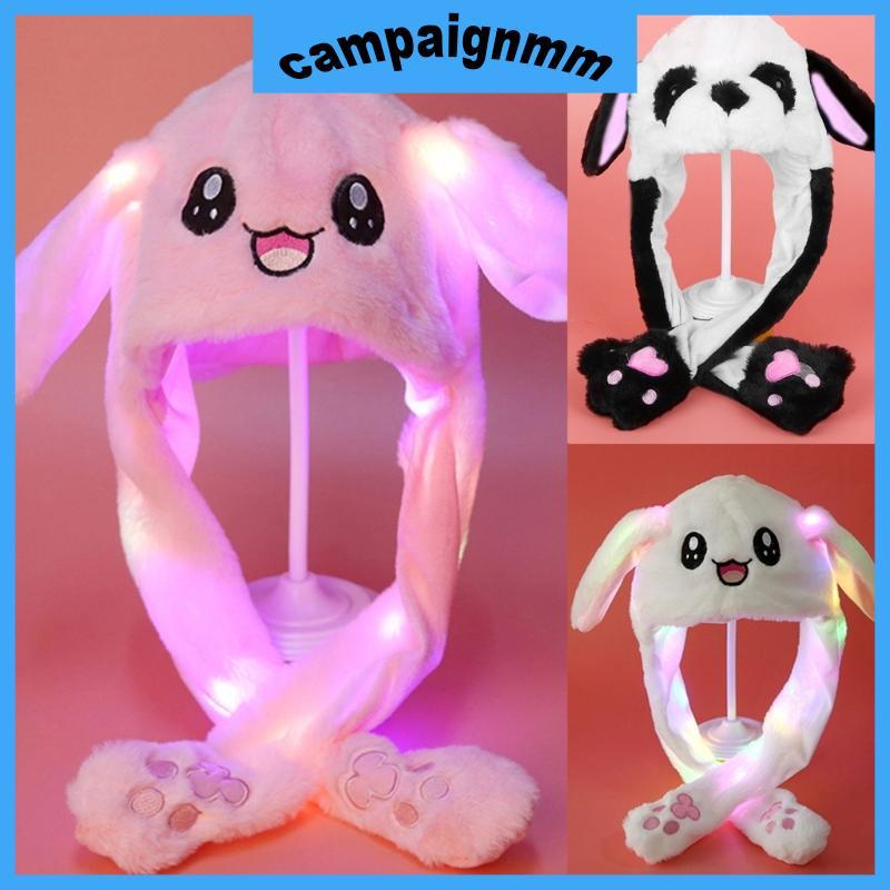 Trại vui nhộn mũ phát sáng LED cho cả gia đình, tai thỏ di động và nhấp nháy - Đồ chơi sang trọng cho ngày lễ
