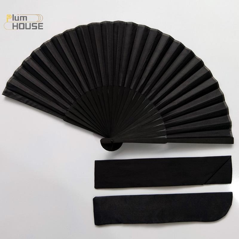 PlumHOUSE Quạt Tay Màu Đen Vintage Gấp Người Hâm Mộ Tiệc Cưới Ủng Hộ Tiếp Liệu Khiêu Vũ Nhà Đảng Gấp Trang Trí Người Hâm Mộ VN