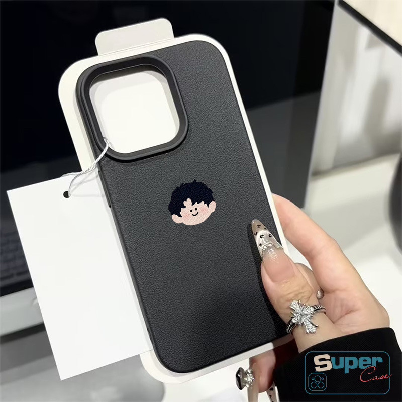 Ốp Lưng Tương Thích Cho IPhone 16 11 17 13 15 14 12 Pro Max 14 16 13 15 17 12 Pro 16 14 15 Plus XR X XS Max Thời Trang Đơn Giản Dễ Thương Bé Trai Cô Gái Da Họa Tiết Cảm Giác Bao Da