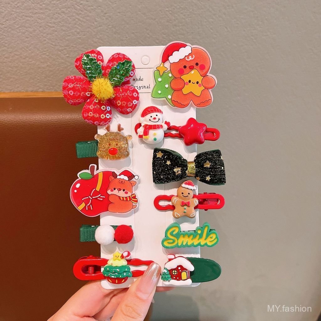 Bộ dây cao su kẹp tóc ông già Noel Giáng sinh cho trẻ em mới