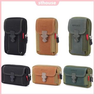 Túi Đeo Hông Đựng Điện Thoại Bằng Vải Canvas Có Khóa Kéo Phong Cách Thể Thao Thời Trang Cho Nam