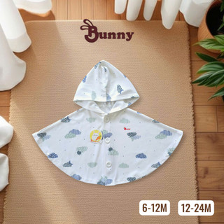 Áo choàng sơ sinh chống nắng Bunnybaby chất thun cotton cho bé 6-12M